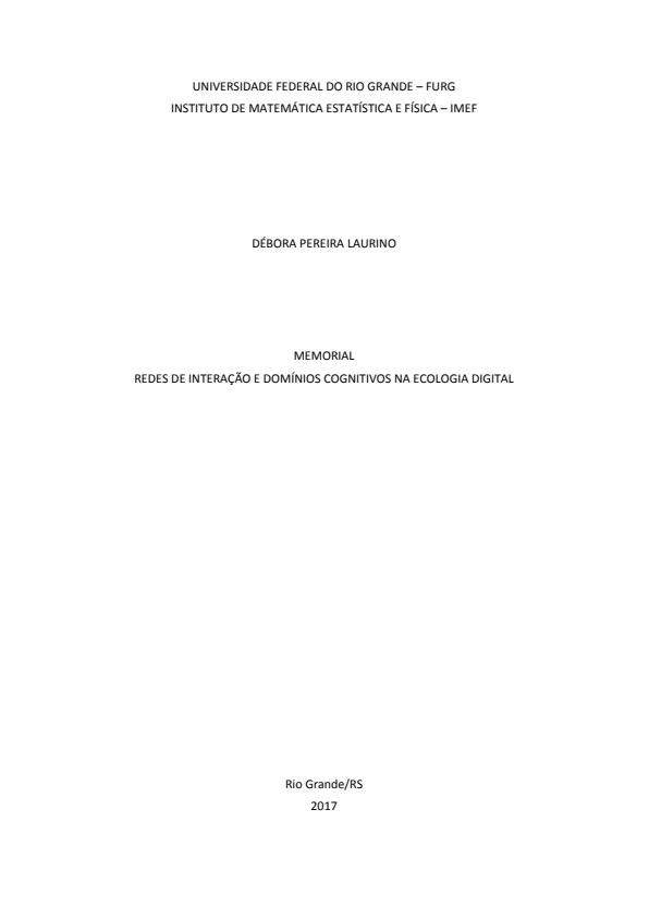 Capa de Redes de interação e domínios cognitivos na Ecologia Digital